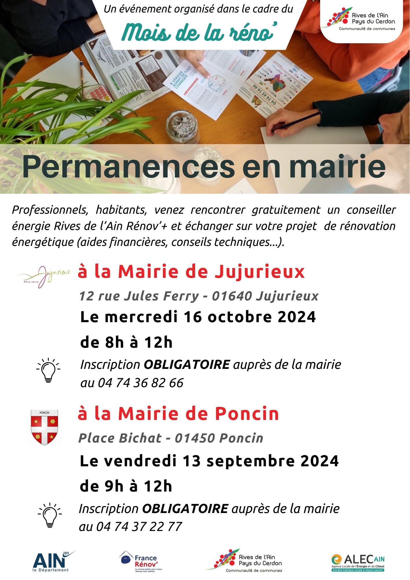 Permanence à la mairie de Jujurieux