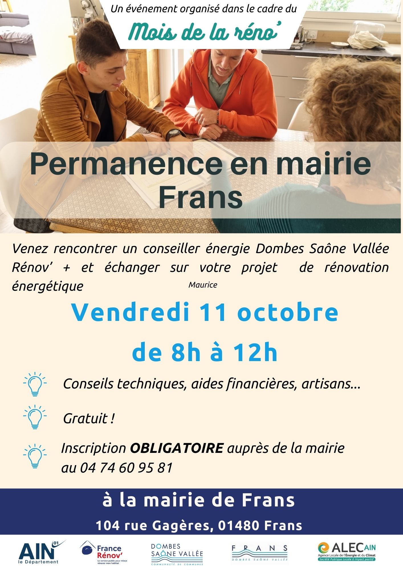 Permanence à la mairie de Frans